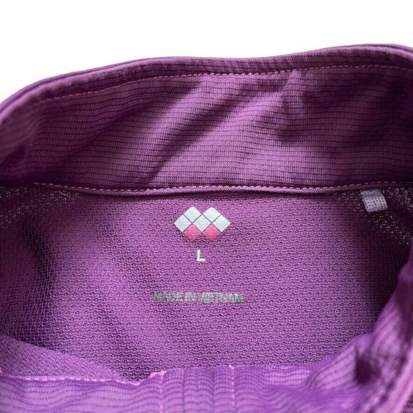 Montbell Womens Purple Quarter Zip Baselayer Hiking Long Sleeve Shirt Sz L - Picture 3 of 6
